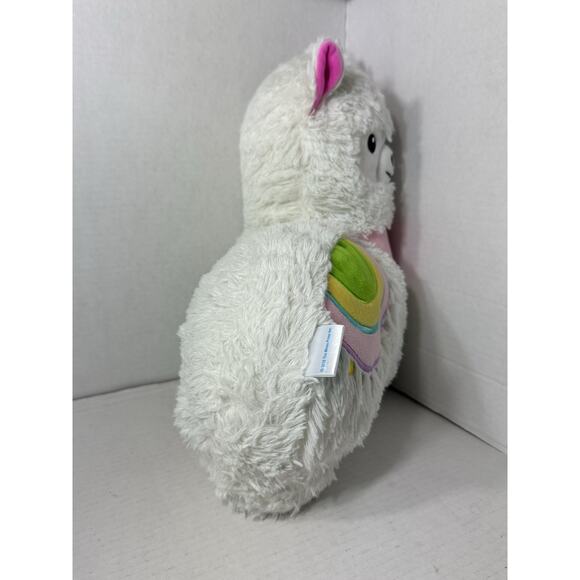 Llama Pillow Plush Pink & White Stuffed Animal 2 Scoops - Picture 4 of 8